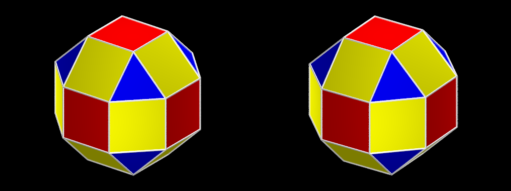 Rhombicuboctaèdre et Cude adouci
