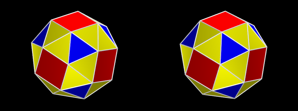 Rhombicuboctaèdre et Cude adouci